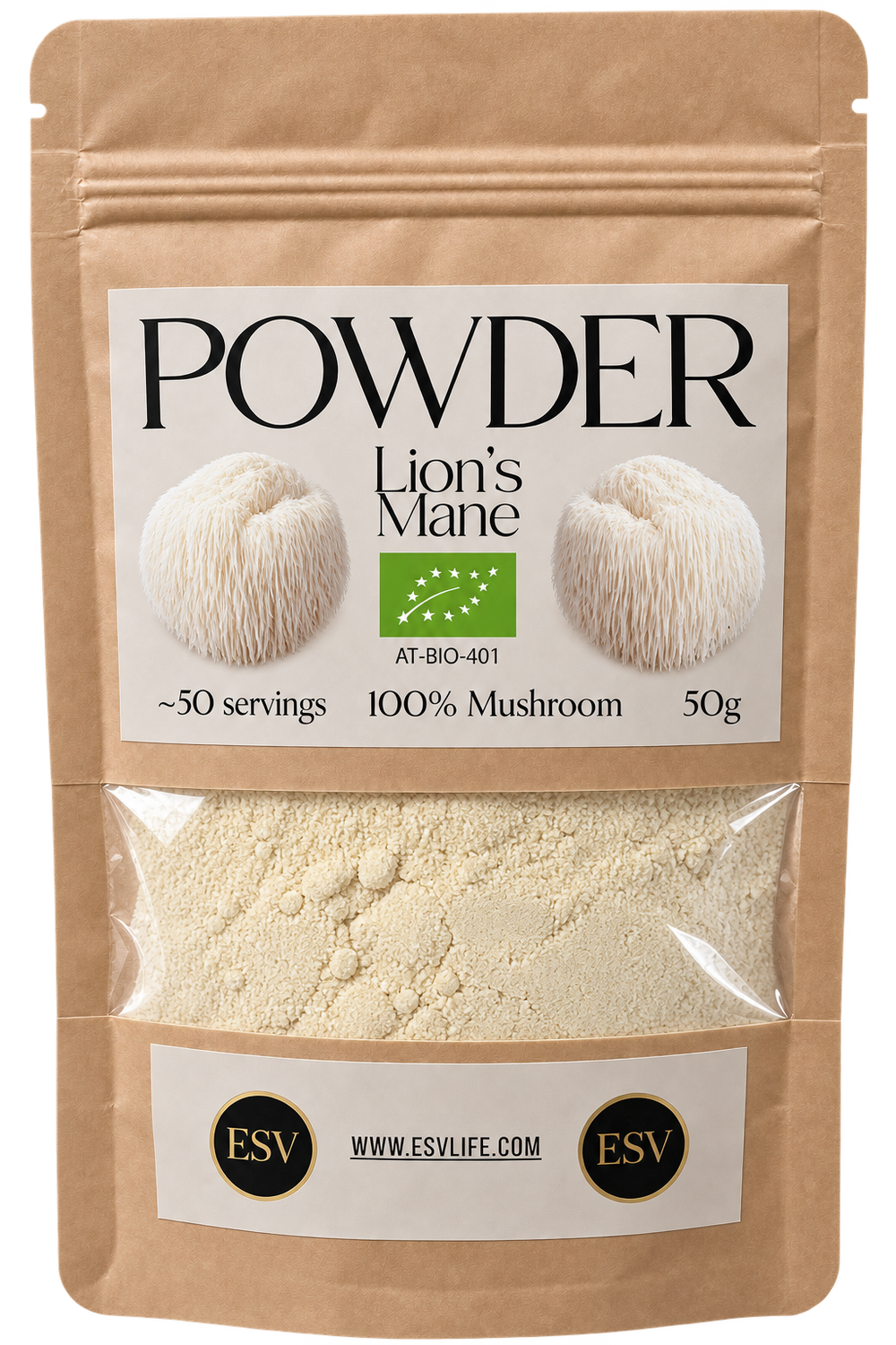 Lion’s Mane Pulver – 100 % Igelstachelbart-Fruchtkörper