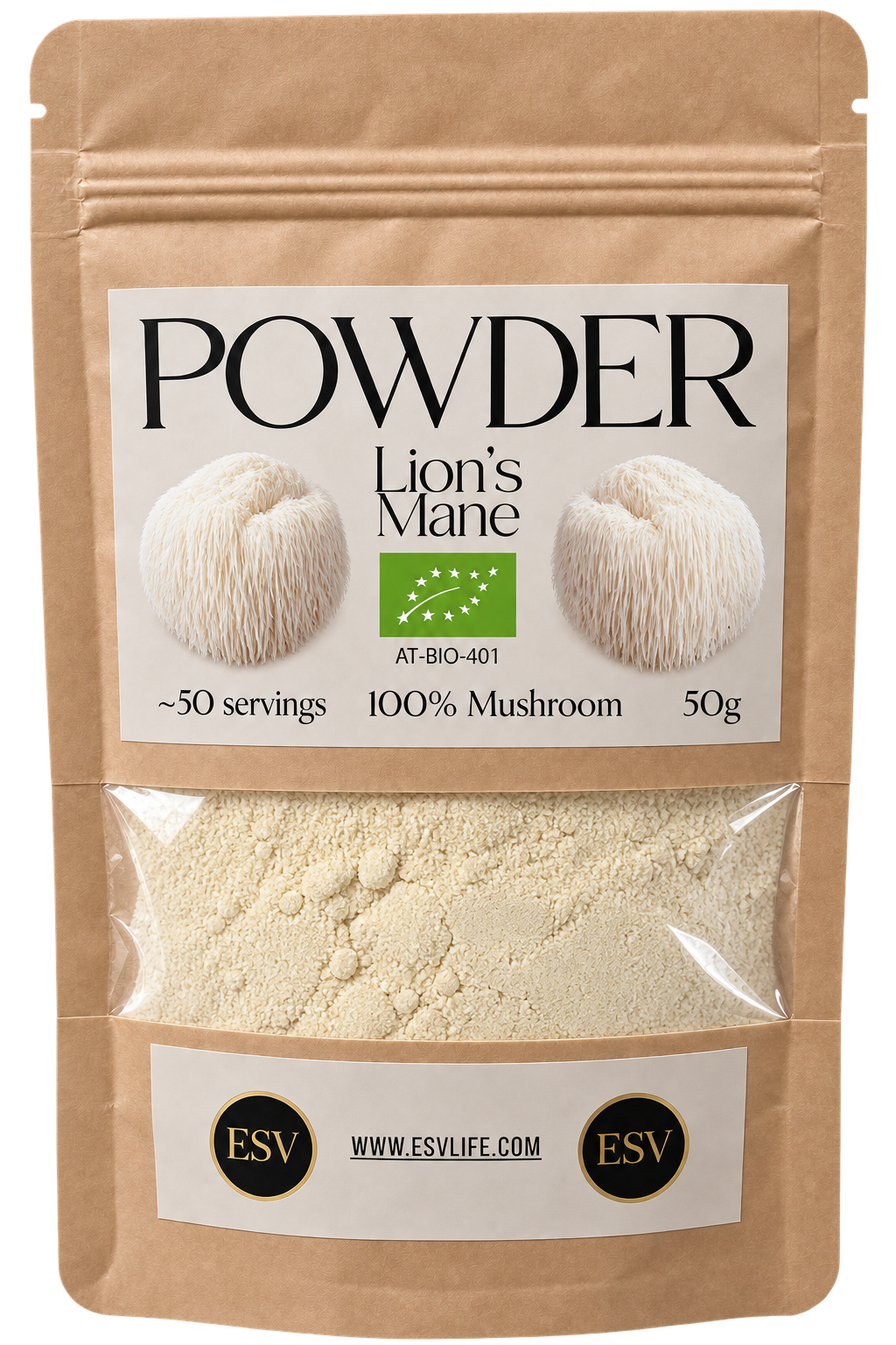 Lion’s Mane Pulver – 100 % Igelstachelbart-Fruchtkörper